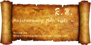 Reichenberg Mátyás névjegykártya