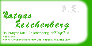 matyas reichenberg business card